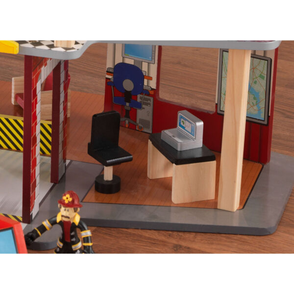 Deluxe Wood Rescue Play Set with Ambulance, Fire Truck, Helicopter   27 Pieces - Image 6