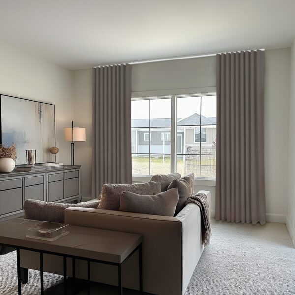 Ripple Fold Lille Linen Memory Trained Curtains Custom Blackout Drapes Grey Beige - Image 4