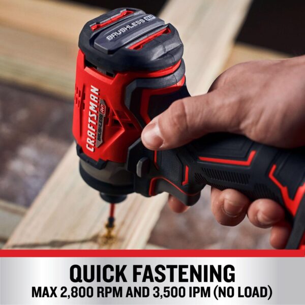 V20 1/4 in. Cordless Brushless Impact Driver Kit (Battery   Charger) - Image 4