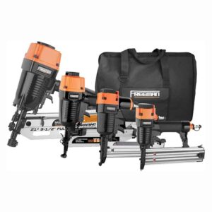 P421645040 Pneumatic Framing and Finishing Nailer and Stapler Kit with Bag and Fasteners (4-Piece)