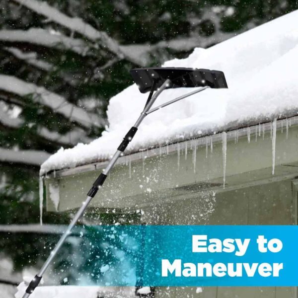 Gardenised Snow Rake Shovel for Roof Cleaning with 21 ft. Twist-N-Lock Extendable Lightweight Aluminum Handle - Image 2
