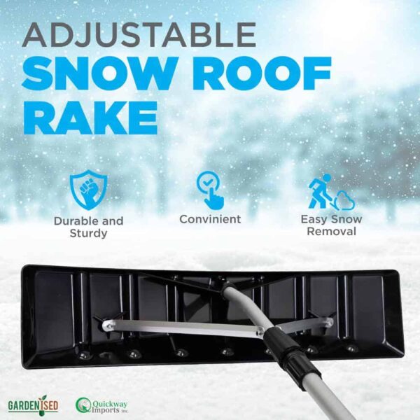 Gardenised Snow Rake Shovel for Roof Cleaning with 21 ft. Twist-N-Lock Extendable Lightweight Aluminum Handle - Image 7