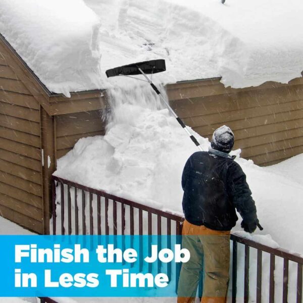Gardenised Snow Rake Shovel for Roof Cleaning with 21 ft. Twist-N-Lock Extendable Lightweight Aluminum Handle - Image 4