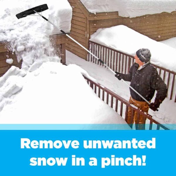 Gardenised Snow Rake Shovel for Roof Cleaning with 21 ft. Twist-N-Lock Extendable Lightweight Aluminum Handle - Image 3