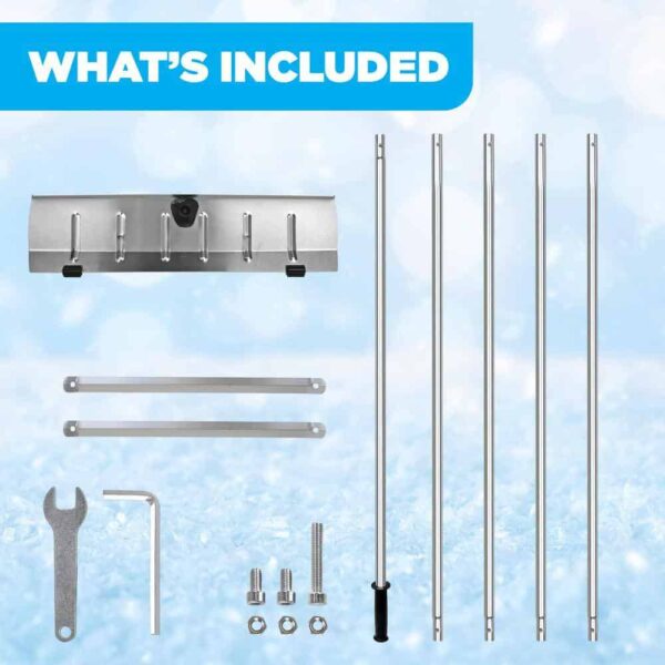 Gardenised Aluminum Snow   Leaf Removal Tool   Pusher Scraper with 24  Rolling Blade, 5-21  Telescoping Extendable Handle - Image 5