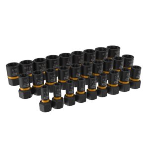1004588776 Bolt Biter 1/4 in. and 3/8 in. Drive SAE/Metric Impact Extraction Socket Set (28-Piece)