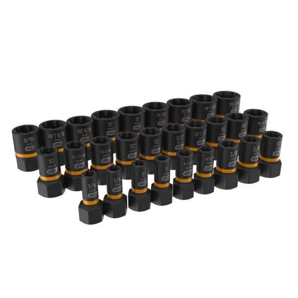 1004588776 Bolt Biter 1/4 in. and 3/8 in. Drive SAE/Metric Impact Extraction Socket Set (28-Piece)