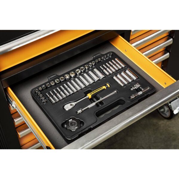 1008066261 1/4 in. Drive 90-Tooth 6-Point Standard and Deep SAE/Metric Mechanics Tool Set (52-Piece) - Image 3