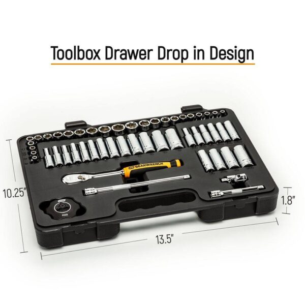 1008066261 1/4 in. Drive 90-Tooth 6-Point Standard and Deep SAE/Metric Mechanics Tool Set (52-Piece) - Image 2