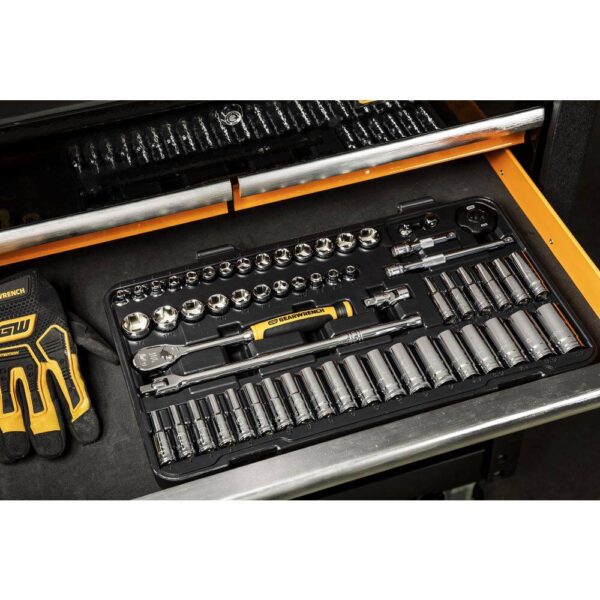 1008066262 3/8 in. Drive 90-Tooth 6-Point Standard and Deep SAE/Metric Mechanics Tool Set (58-Piece) - Image 3