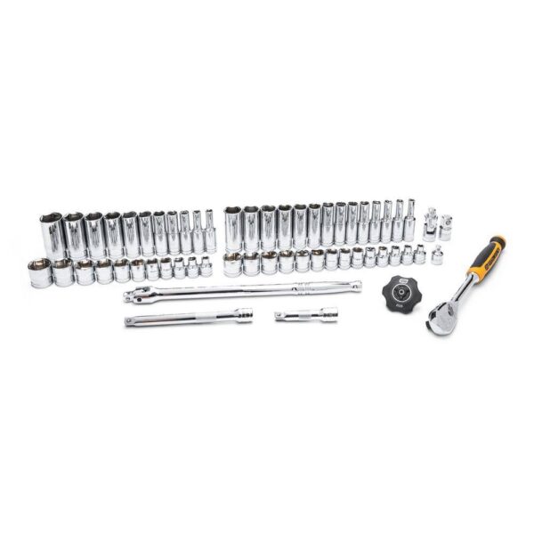 1008066262 3/8 in. Drive 90-Tooth 6-Point Standard and Deep SAE/Metric Mechanics Tool Set (58-Piece) - Image 7