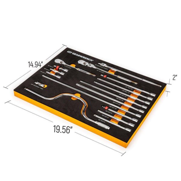 1006452353 3/8 in. Drive 90-Tooth Ratchets and Drive Tool Set in EVA Foam Tray (17-Piece) - Image 3