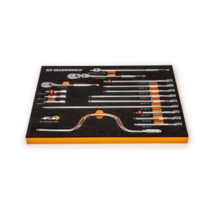 1006452353 3/8 in. Drive 90-Tooth Ratchets and Drive Tool Set in EVA Foam Tray (17-Piece)