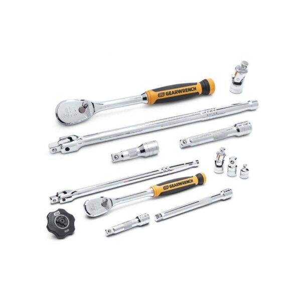 3/8 in. and 1/2 in. Drive 90-Tooth Standard and Deep SAE/MM Ratchet and Socket Set (111-Piece) - Image 7