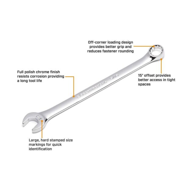 1001054224 12-Point SAE Long Pattern Combination Wrench Set (15-Piece) - Image 6