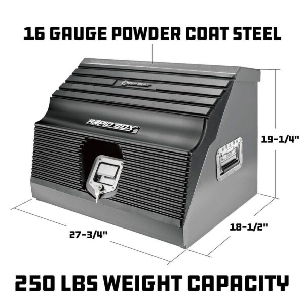 Powerbuilt 240111 26 in. Rapid Box Portable Slant Front Tool Box   Gray - Image 3