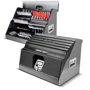 Powerbuilt 240111 26 in. Rapid Box Portable Slant Front Tool Box   Gray