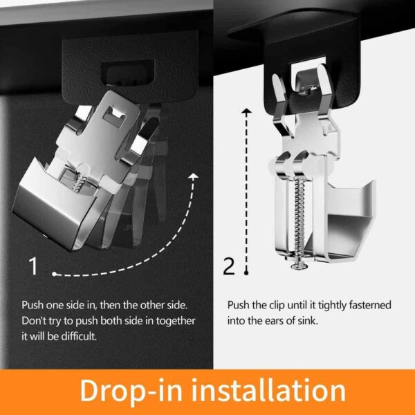 27 in Drop-In Single Bowl 18 Gauge Gunmetal Black Stainless Steel Workstation Kitchen Sink with Black Spring Neck Faucet - Image 9