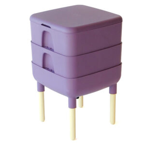 Outdoor Essential Living 6 Gallon Worm Composter Bin w/ Garden Trays, Plum