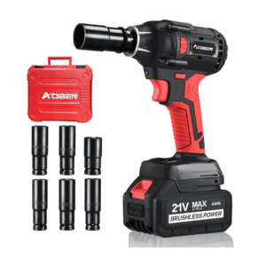 AOBEN 21V Cordless Impact Wrench Powerful Brushless Motor with 1/2  Square Driver