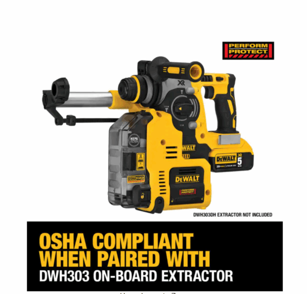 DCH273B 20-Volt MAX XR Cordless Brushless 1 in. SDS Plus L-Shape Rotary Hammer (Tool-Only) - Image 5