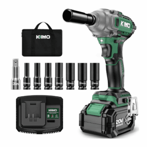 KIMO Cordless Impact Wrench, 3000 RPM   Max Torque 350 ft-lbs (475N.m)