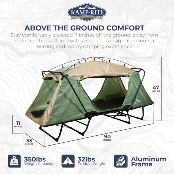 Oversized Quick Setup 1 Person Cot, Lounge Chair, & Tent, w/Domed Top - Image 2
