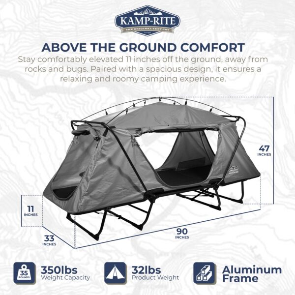 Oversized Quick Setup 1 Person Cot, Lounge Chair, & Tent w/Domed Top - Image 2