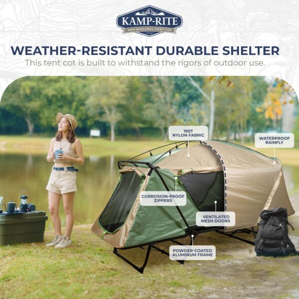 Oversized Quick Setup 1 Person Cot, Lounge Chair, & Tent, w/Domed Top - Image 3