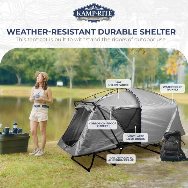 Oversized Quick Setup 1 Person Cot, Lounge Chair, & Tent w/Domed Top - Image 3