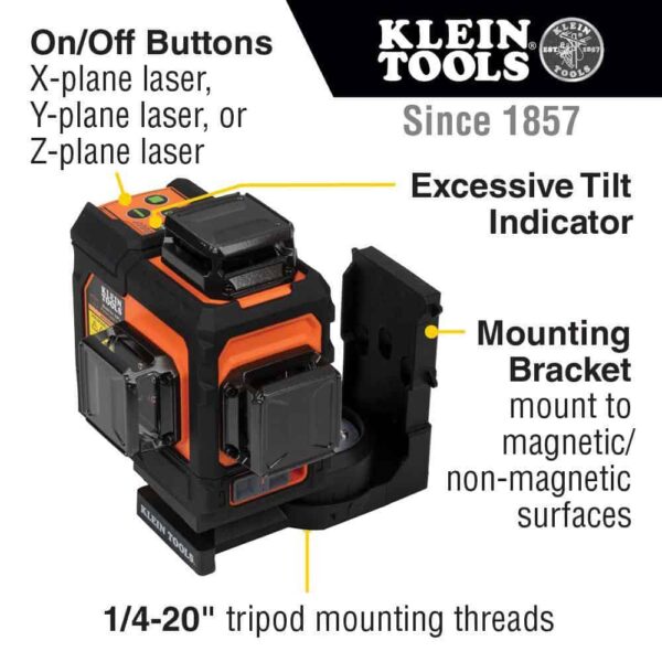 Klein Tools 93PLL Rechargeable Self-Leveling Green Planar Laser Level - Image 3