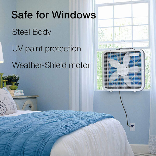 Portable Home Office 3 Speed Air Purifier Machine Box Fan, White - Image 8