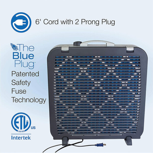 Portable Home Office 3 Speed Air Purifier Machine Box Fan, White - Image 4