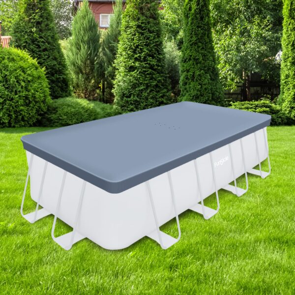 18’ Durable Rectangular Pool Cover for Oasis and Activity Pools, Gray - Image 2