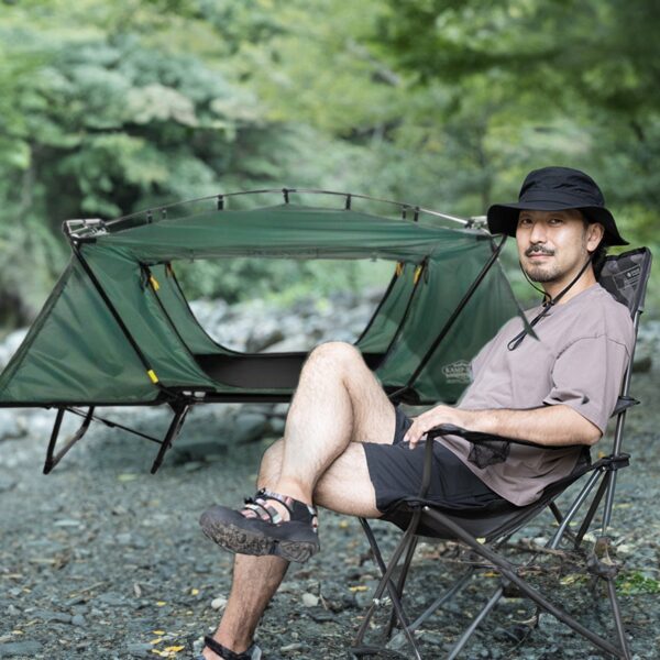 Oversized Quick Setup 1 Person Cot, Lounge Chair, & Tent, w/Domed Top - Image 5
