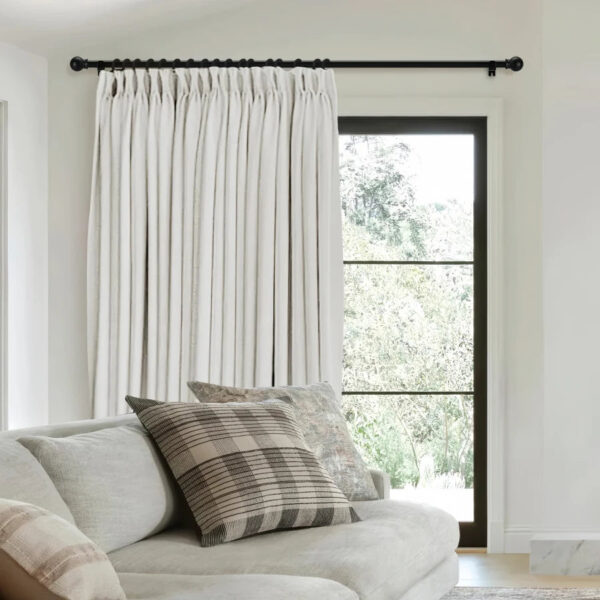 Pinch Pleated Lille Linen Memory Trained Blackout Curtains Natural Modern Custom Drapes - Image 2