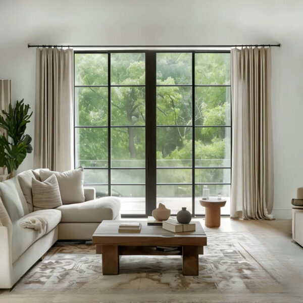 Pinch Pleated Lille Linen Memory Trained Blackout Curtains Natural Modern Custom Drapes - Image 58