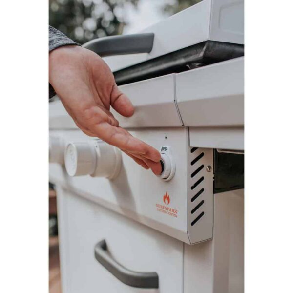 LOCO LCG2ST2C26 Series I 26 in. 2-Burner Digital Propane SmartTemp Flat Top Grill / Griddle in Chalk Finish with Enclosed Cart and Hood - Image 6