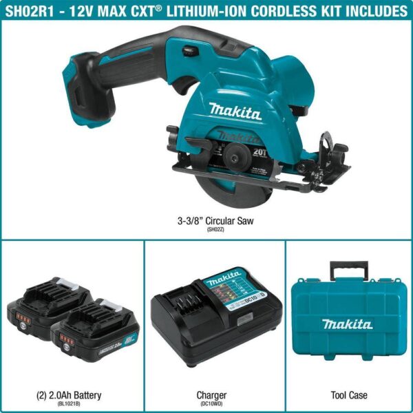 12V max CXT Lithium-Ion Cordless 3-3/8 in. Circular Saw Kit, Case (2.0Ah) - Image 2