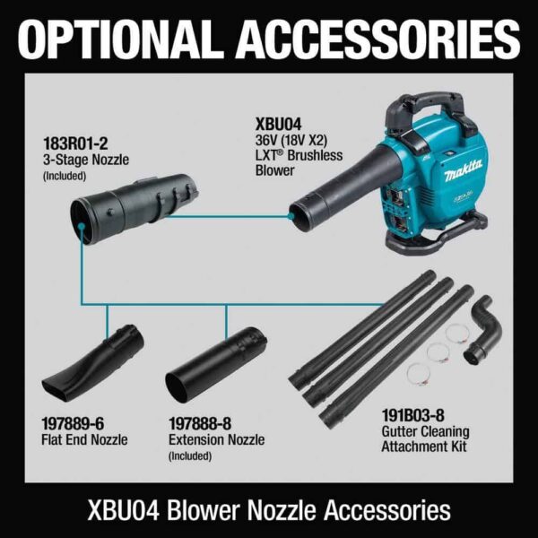 XBU04Z 120 MPH 473 CFM LXT 18V X2 (36V) Commercial Lithium-Ion Brushless Cordless Leaf Blower (Tool-Only) - Image 8
