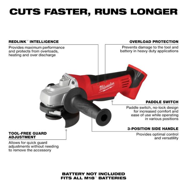 2680-20-2626-20 M18 18V Lithium-Ion Cordless 4-1/2 in. Cut-Off/Grinder with Oscillating Multi-Tool - Image 2