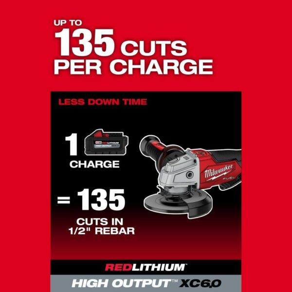 2880-20-48-11-1850 M18 FUEL 18V Lithium-Ion Brushless Cordless 4-1/2 in. ./5 in. Grinder with Paddle Switch with (1) 5.0 Ah Battery - Image 11