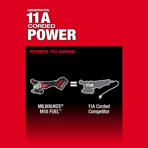2880-20-48-11-1850 M18 FUEL 18V Lithium-Ion Brushless Cordless 4-1/2 in. ./5 in. Grinder with Paddle Switch with (1) 5.0 Ah Battery - Image 13