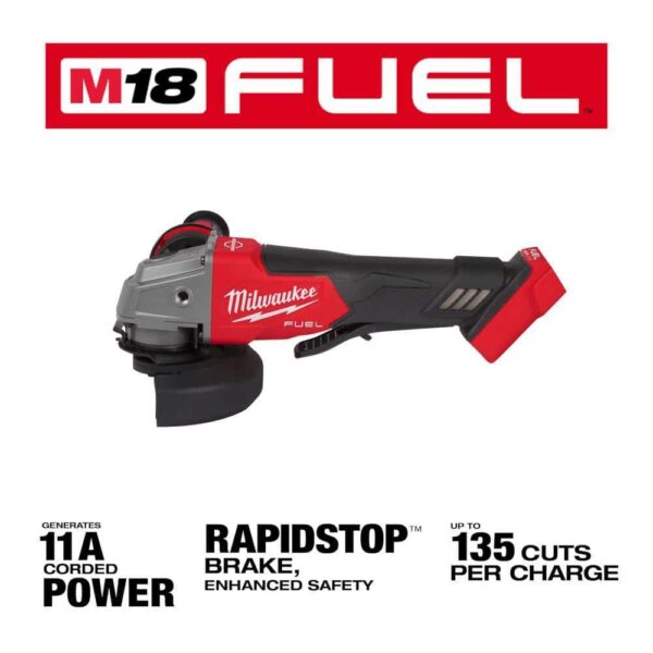 2880-20-48-11-1850 M18 FUEL 18V Lithium-Ion Brushless Cordless 4-1/2 in. ./5 in. Grinder with Paddle Switch with (1) 5.0 Ah Battery - Image 3
