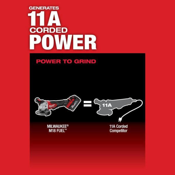 2881-20 M18 FUEL 18V Lithium-Ion Brushless Cordless 4-1/2 in./5 in. Grinder with Slide Switch (Tool-Only) - Image 10