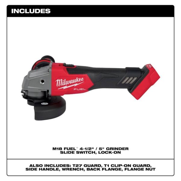 2881-20 M18 FUEL 18V Lithium-Ion Brushless Cordless 4-1/2 in./5 in. Grinder with Slide Switch (Tool-Only) - Image 6