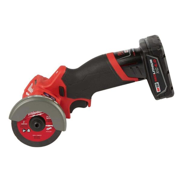 2522-21XC M12 FUEL 12V 3 in. Lithium-Ion Brushless Cordless Cut Off Saw Kit with One 4.0 Ah Battery Charger and Bag - Image 4