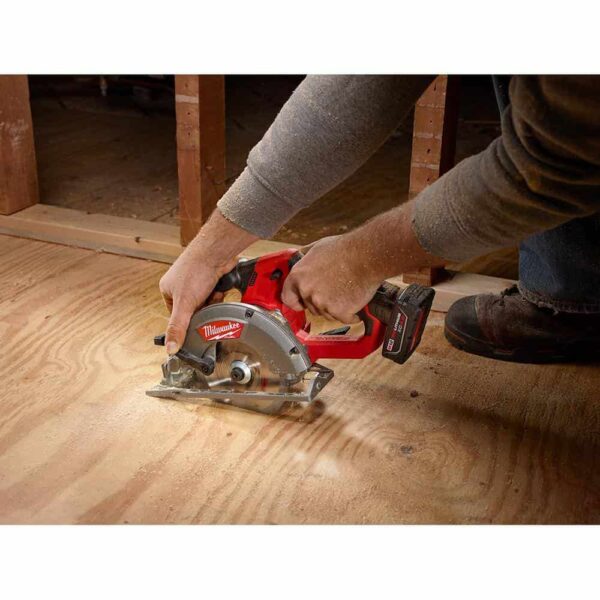 2530-20-48-59-2452S M12 FUEL 12V Lithium-Ion 5-3/8 in. Cordless Circular Saw with High Output 5.0 Ah and 2.5 Ah Batteries and Charger - Image 9