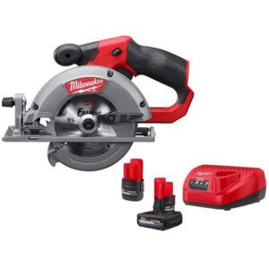 2530-20-48-59-2452S M12 FUEL 12V Lithium-Ion 5-3/8 in. Cordless Circular Saw with High Output 5.0 Ah and 2.5 Ah Batteries and Charger