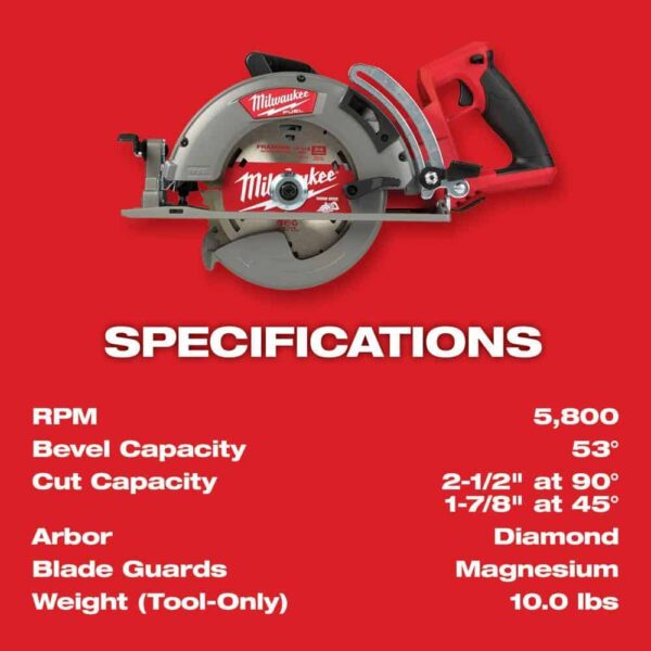 2830-20-48-59-1880 M18 FUEL 18V Lithium-Ion Cordless 7-1/4 in. Rear Handle Circular Saw with 8.0 Ah Starter Kit - Image 8